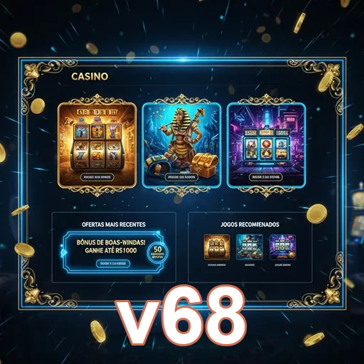 Ilustração de Explore Slots Rápidos e Recompensas VIP com v68